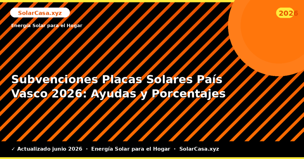 Subvenciones Placas Solares País Vasco: Ayudas y Porcentajes